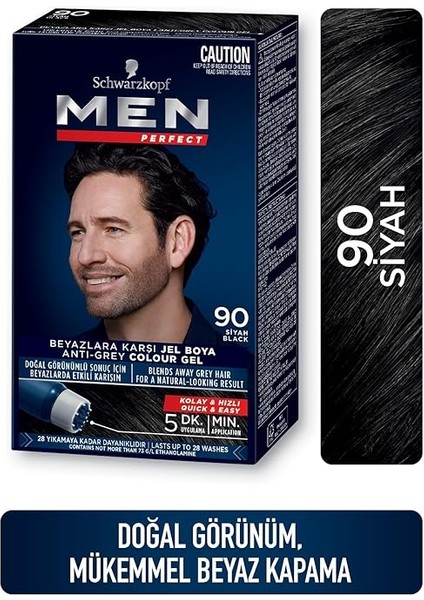 Men Perfect Erkek Saç Boyasi 90 - Siyah modelleri