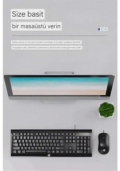 KM100 Kablolu Klavye Mouse Set Ingilice Q indirimleri