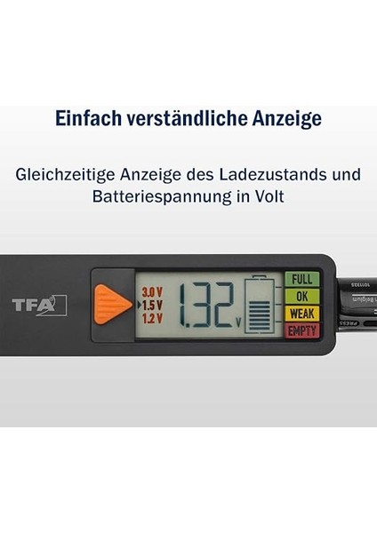 Dostmann Pil Test Cihazı Batterycheck, 98.1126.01, Piller ve Aküler Için (Aaa,aa,c, D), Düğme Pil, Blok Pil, Şarj Durumu/volt Göstergesi, Kolay ve Hızlı, Siyah modelleri