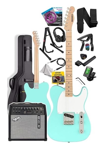 TLX-50GR-50AMP Tele Kasa Maple Klavye 2 Single-Coil 50W Amfili Elektro Gitar fiyatları