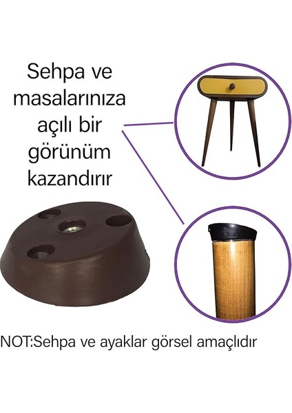 Ayak Tabanı Kahverengi Mobilya Masa Sehpa Ayağı Bağlantı Aparatı Açılı Plastik indirimleri