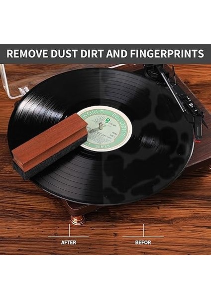 Vinyl Lp Plak Temizleme Seti 3'ü 1 Arada | Plak Temizleme | Kadife Döşeme Fırçası, Naylon Fırça, Mikrofiber Bez Dahil modelleri