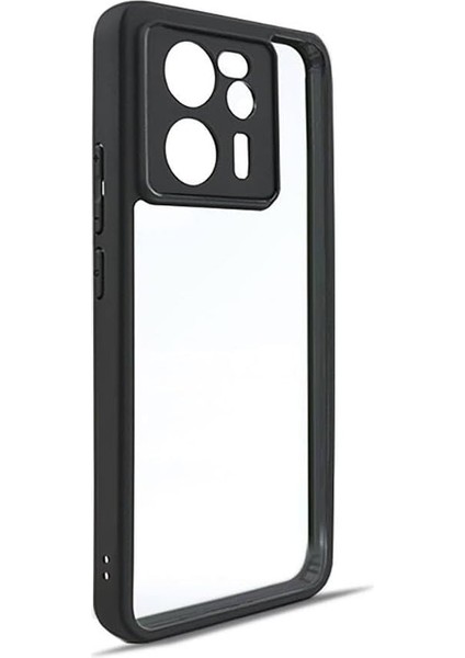 Xiaomi Mi 13T Pro ile Uyumlu Kamera Korumalı Şeffaf Pürüzsüz Arka Yüzey Z-New Roll Kapak Parmak Izi Yapmayan Xiaomi Mi 13T Pro Için Kılıf Siyah