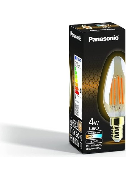 E14 Fil Lamba, Sarı Işık 4W 360LM 2000K Gold fiyatları