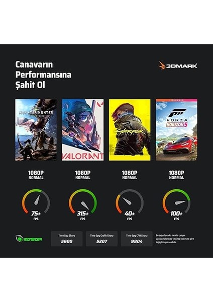 Abra A5 V20.6.4 Intel Core I7 13620H 16 GB Ram 1 Tb SSD 4 GB Rtx 3050 Freedos 15,6" Fhd 144 Hz Oyun Bilgisayarı modelleri