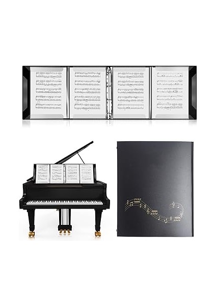 Klasör, 52 Sayfa, 4 Sayfalık Genişlet Piyano Nota Bağlayıcı, Su Geçirmez, Çıkarılabilir Toka Tasarımı, Piyano Klavye Kemanı Viyolonası Için Uygun, A4 Boyutu indirimleri