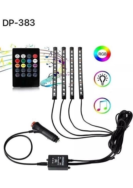 Buğz Araç Içi Ayak Altı Ses Duyarlı Şerit LED 4lü Set fiyatları