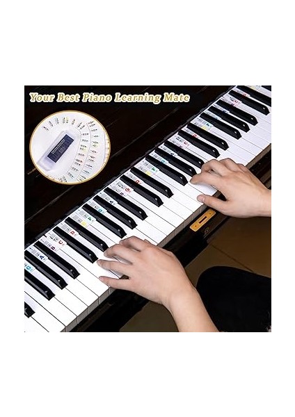 Başlayanlar Için Piyano Nota Kılavuzu (Türkçe Olmayabilir), Çıkarılabilir Piyano Klavyesi Nota Etiketleri, Tüm 88/61/54/49/37 Tuşlar Için, Çıkartmaya Gerek Yok, Tekrar Kullanılabilir, Silikon fırsatları
