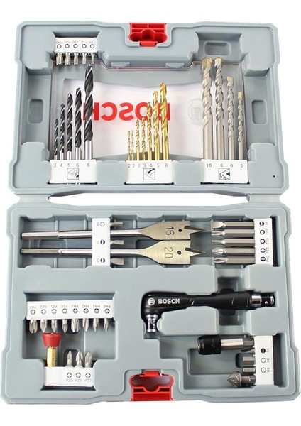 Professional Accessories 49 Parça Uç ve Matkap Ucu Premium X-Line Seti (Beton Matkap Ucu, Fayans Matkabı, Evrensel Tutucu, Derinlik Durdurucu, Uç El Tornavidası, Sağlam Çanta Içinde, Aksesuar