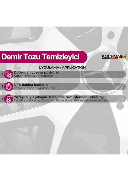 Oto Araç Jant Kaporta Ph Nötr Demir Tozu Temizleyici Sökücü (500 Ml) fırsatları