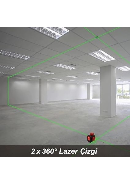 KBL34G 40 Metre Profesyonel Li-Ion Şarjlı 3X360⁰ Otomatik Hizalamalı Yeşil Çapraz Çizgi Lazer Distomat fırsatları