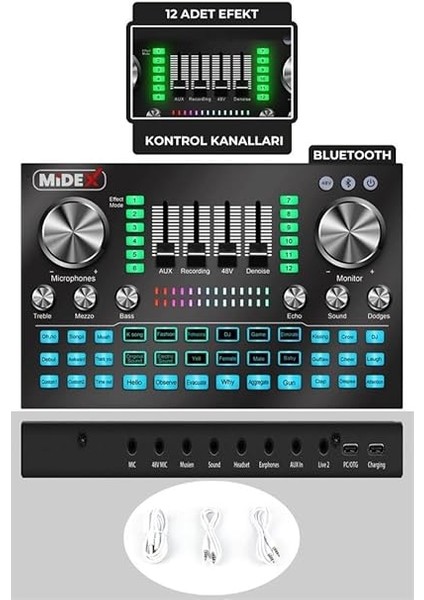 Cxn-30 Paket-12 VS20 Ses Kartlı Condenser Mikrofon Stand Kulaklık Seti modelleri