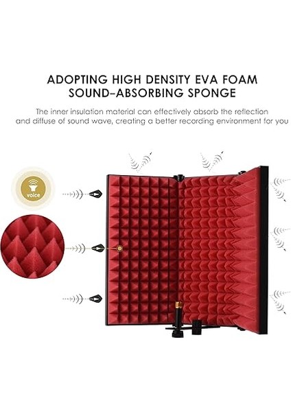 Kapılı Profesyonel Stüdyo Mikrofonu Yalıtım Kalkanı Katlanır Pop Filtre Mikrofon Yüksek Yoğunluklu Eva Köpük Ses Emici Ekipmanı ile Rüzgar Perdesi modelleri