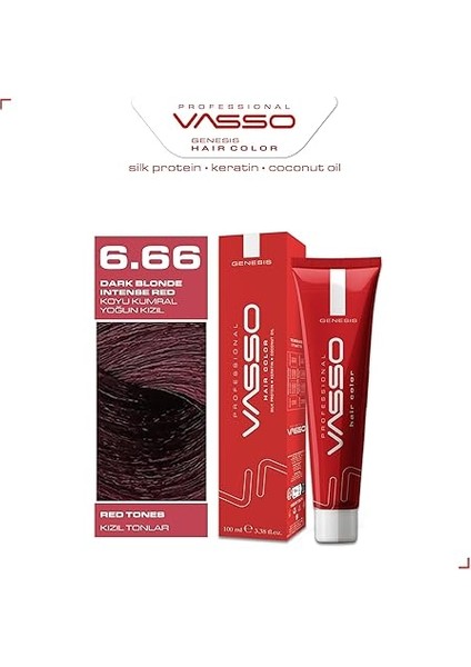 Saç Boyası | Koyu Kumral Yoğun Kızıl | Genesis Hair Color 100 ml modelleri