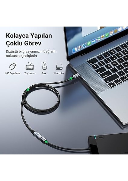 Gen2 100 W Thunderbolt 3 Type-C To Type-C Örgülü Uzatma Kablosu 1 Metre fiyatları