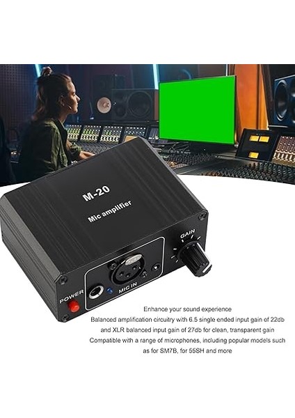 Mikrofon Preamp Yüksek Kazançlı 48V Phantom Power Xlr Çıkış Mikrofonu Dinamik ve Kondenser Mikrofonlar Geliştirici modelleri