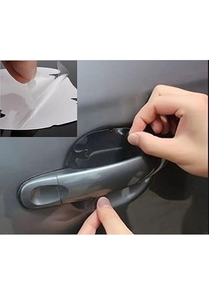 Şeffaf Çizik Koruyucu Bant, Araba Kapı Tutma Yeri Koruyucu, Dayanıklı ve Su Geçirmez, Kolay Uygulanabilir, Çizik Önleyici 4 Adet Şeffaf Bant, Tüm Araç Modelleri ile Uyumlu indirimleri