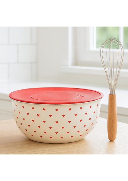 Emaye 26 cm Kapaklı Karıştırma Kabı