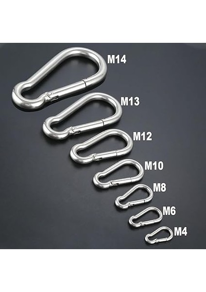 Karabina 6 mm Yaylı Kanca Paslanmaz Çelik Kilit Olta Dağcılık Kamp Malzemeleri Salıncak Anahtar Askı Kilidi 5 Adet indirimleri