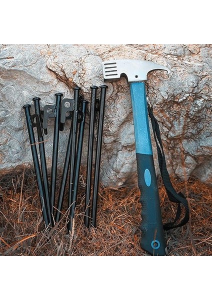 1 Set Te Çivi Çekiç Seti 25CM Kaynaklı Zemin Çivi Çok Amaçlı Çekiç Gri indirimleri