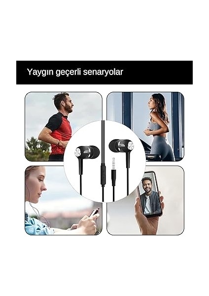 Kablolu Kulaklıklar,kablolu Mikrofonlu Kulaklık - 3.5mm Jak Bas Artırıcı Ses Oyun Stüdyo Kaydı Okul Uçak Yolculuk Için indirimleri
