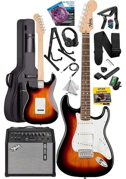 RPH-30SB-50AMP Gül Klavye Sss 50W Amfili Elektro Gitar Seti fiyatları