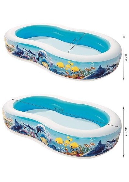 Family Pool Sea Ground, 262 x 157 x 46 Cm, Çok Renkli fiyatları