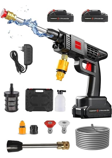 Şarjlı ve Yüksek Basınçlı Oto Yıkama Makinesi ve Sulama Tabancası Bahçe Yıkama Makinesi