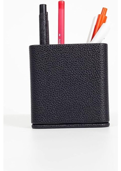 Office Masaüstü Kare Ahşap Detaylı Kalemlik Siyah indirimleri