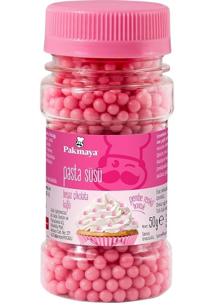 Pasta Süsü Pembe Boncuk 50 gr