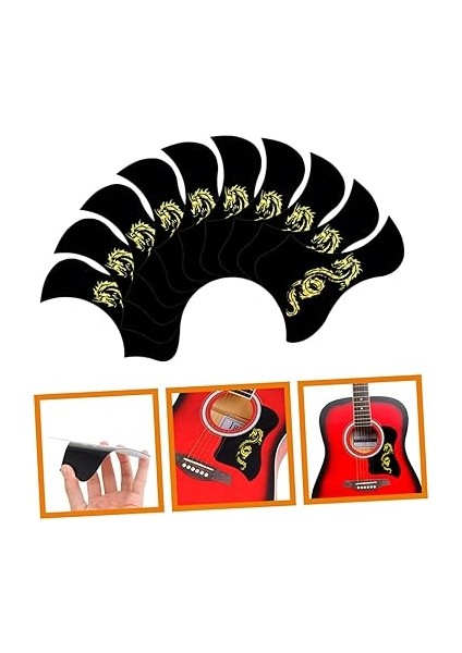 Klasik Gitar Pena Koruyucu Sticker Ejderha Desenli Folk Gitar Pena Koruyucu 10LU Paket -Çizik Gitar Koruyucu indirimleri