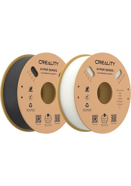 Hyper Pla Filament Paketi 1,75 mm 2 Kg, K1 Max/ender 3 V3 Se/ke Için, 3D Yazıcı Filamenti, Pla Yüksek Hız Için Geliştirilmiştir, Boyut Hassasiyeti ± 0,03 mm (Siyah ve Beyaz, 2'li Paket)