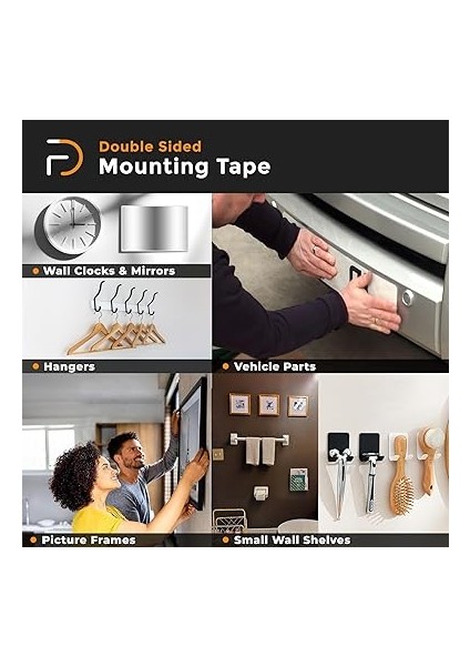 Çift ​​taraflı Yapışkanlı Montaj Bandı 2 mt x 19 mm | Ekstra Güçlü, Iz Bırakmaz, Dayanıklı Yapışkan Rulo Bant (Beyaz) modelleri