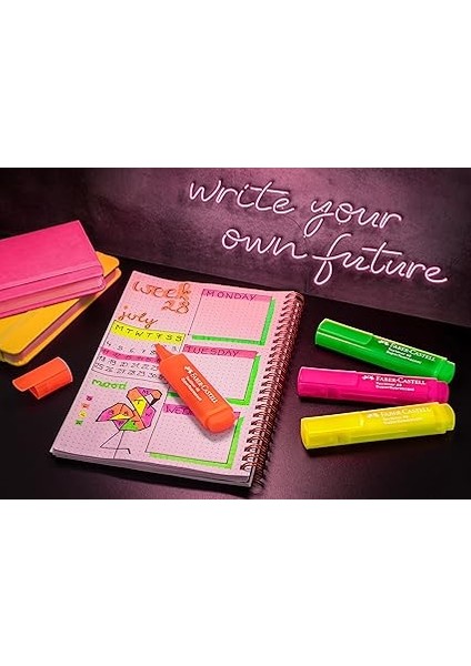 Fosforlu Kalem Seti, 4’lü, Şeffaf Renkler, Su Bazlı Mürekkep, Kesik Uç, 3 Farklı Çizgi Kalınlığı, Yeniden Doldurulabilir fiyatları