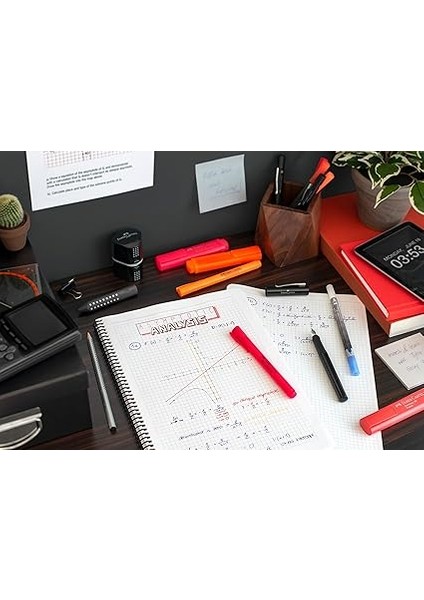 Fosforlu Kalem Seti, 4’lü, Şeffaf Renkler, Su Bazlı Mürekkep, Kesik Uç, 3 Farklı Çizgi Kalınlığı, Yeniden Doldurulabilir modelleri