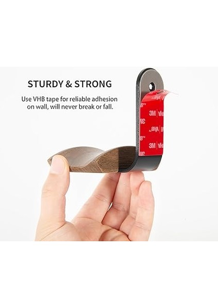 Kulaklık Tutucu, 6 cm Genişliğinde Baş Desteği, Ceviz Ağacı, 3m Yapışkan Bant ve Vidalı Kulaklık Standı, Kulak Üstü ve Oyun Için Kulaklık Standı, Masa ve Vitrin Için Kulaklık Tutucu fırsatları
