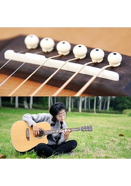 Akustik Gitar Köprü Pimi Köprü Eyeri ve Somun Tel Pimi Beyaz fiyatları