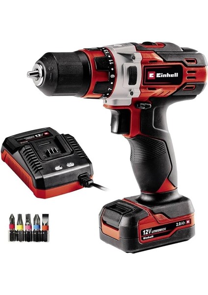 Akülü Vidalama Te-Cd 12/1 Li (Li-Ion, 12 V, 2 Vitesli Şanzıman, Devir Ayarlı Elektronik, LED Aydınlatma, Sağlam Metal Dişli, 45 Dakikalık Şarj Cihazı ve 2,0 Ah Akü Dâhil) - 4513590