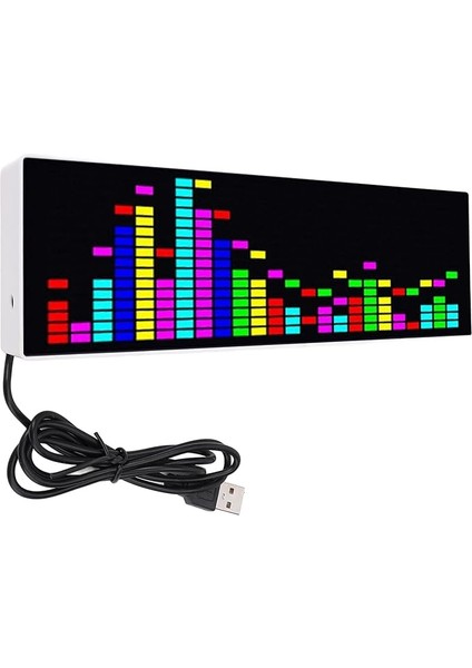 Renkli Müzik Spektrumu Ekran Sesli Kontrollü Rgb Ritim Işık Elektronik Saat Müzik Severler Için USB Powered