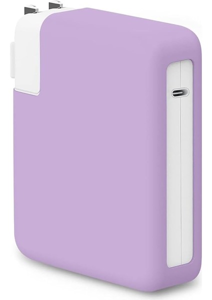 Macbook Şarj Adaptör Için Kılıf (85W-87W-96W) Matte Silicone Lila
