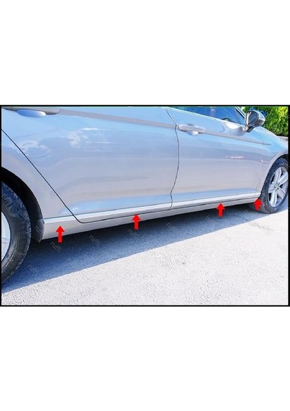 Oto Aksesuar B8 Krom Yan Kapı Çıtası 8 Prç. 2015 Üzeri P.çelik Vw Passat B8 ile Uyumlu