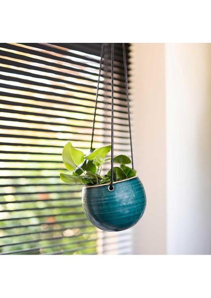 Gardenia Iris Seramik Askılı Turkuaz Saksı 15X14 cm modelleri