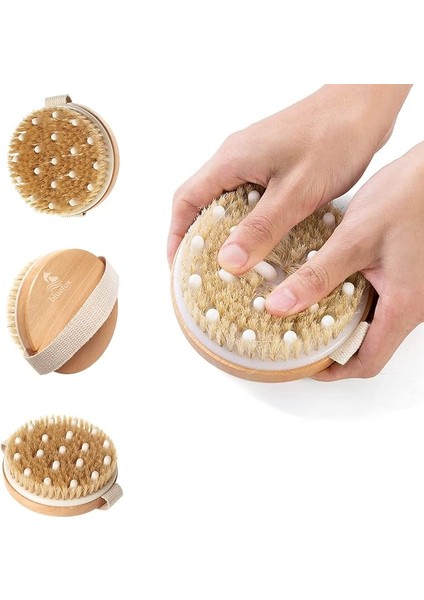 Kuru ve Islak Vücut Fırçası – Yumuşak Lifli, Kaymaz Saplı, Cilt Eksfoliasyonu ve Masaj Için Büyük Başlıklı Banyo Fırçası (11 Cm)