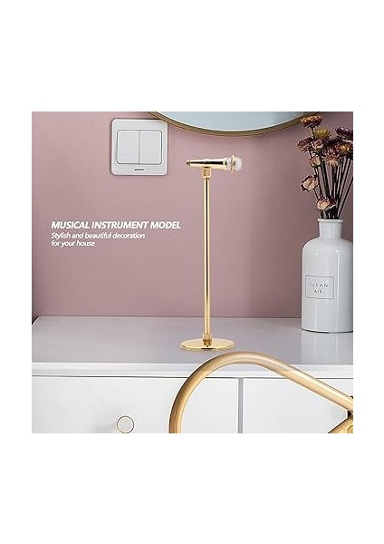 Altın Kaplama Mikrofon Model Mikrofon El Sanatları Süsleri Müzik Aleti Modeli Bakır Mo (16-22 Cm) fiyatları