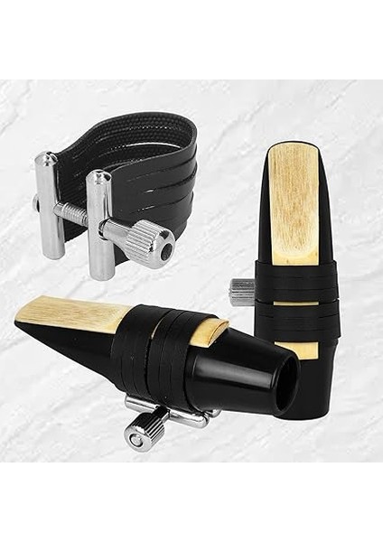 Alto Saksafon Ligatürü Alto Sakslık Ağızlık Ligatürü Saksafon Ağızlık Evrensel Uyum 6 Klip Tasarım Pu Malzeme Caz Çağdaş Için Ayarlanabilir Vidalı Pu Malzeme modelleri