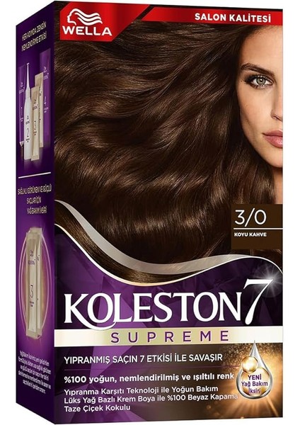 Kit 3-0 Koyu Kahve Saç Boyası