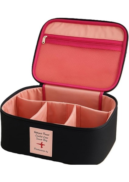 Tipi Bölmeli Makyaj Kozmetik Çantası Organizer (Siyah)