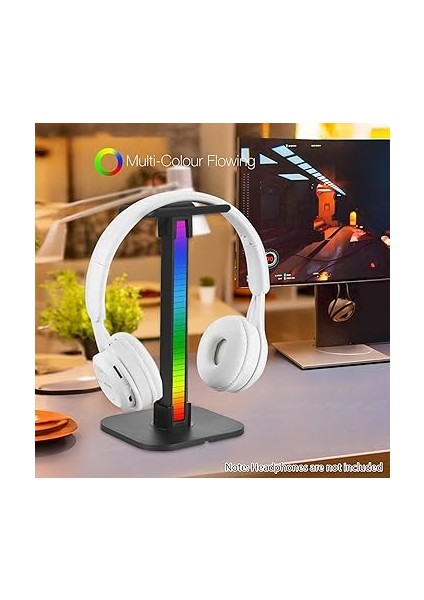 Kulaklık Standı, Masa Oyun Kulaklığı Tutucu, 32 LED Boncuk, Taşınabilirlik, Geniş Uyumluluk, USB Type-C Arayüzü, Sağlam Taban, 7 Aydınlatma Modu modelleri