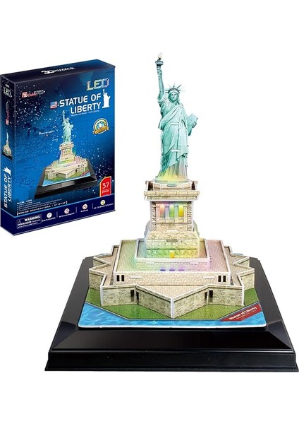 3D 37 Parça Puzzle Özgürlük Anıtı - Abd (Led Işıklı)