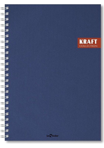Color 2017105/2 Kraft Defter Sert Kapaklı, Spiralli, 1.hamur Kağıt, 200 Sayfa, Lacivert